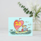 GEWONE FEestuitnodigingen 25 JAAR ZILVEREN BRUILOF Kaart (Staand voorkant)