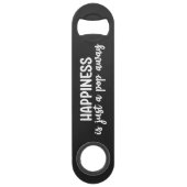 Gewone flesopener van staal voor bier 'Just a Pop  Speed Flessenopener (Achterkant)