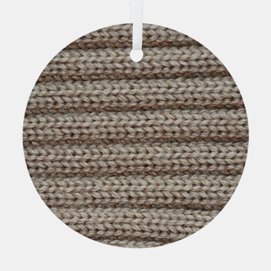 Gewone gebreide stof, bruine textuur. glas ornament (Achterkant)