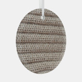 Gewone gebreide stof, bruine textuur. glas ornament (Voorkant Rechts)