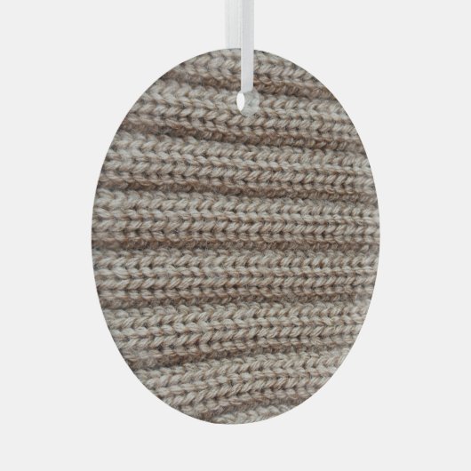 Gewone gebreide stof, bruine textuur. glas ornament (Voorkant Rechts)