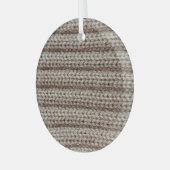 Gewone gebreide stof, bruine textuur. glas ornament (Voorkant links)