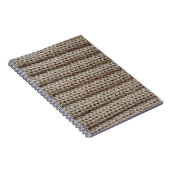 Gewone gebreide stof, bruine textuur. notitieboek (Rechterzijde)