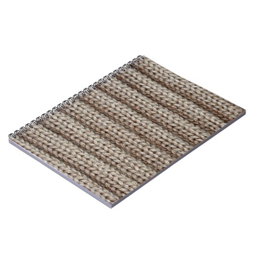 Gewone gebreide stof, bruine textuur. notitieboek (Linkerzijde)