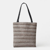 Gewone gebreide stof, bruine textuur. tote bag (Achterkant)