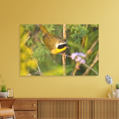 Gewone Geelkeel (Geothlypis trichas) mannetje, Canvas Afdruk (Insitu (Woonkamer))