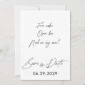 Gewone Grappige Save The Date Kaarten Wit (Voorkant)