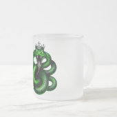 Gewone Groene Slang Witte Mok met Kroon (Voorkant rechts)