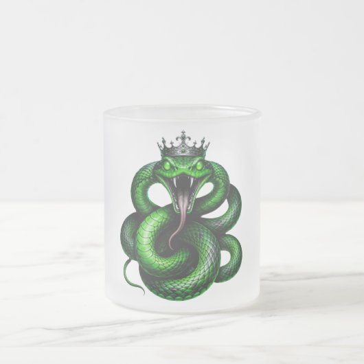Gewone Groene Slang Witte Mok met Kroon (Center)