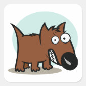 Gewone hond grommend vierkante sticker (Voorkant)