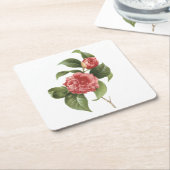 gewone kamellia (Camellia japonica) van Redouté Kartonnen Onderzetters (Schuin)