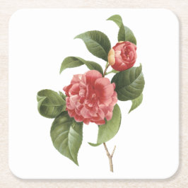 gewone kamellia (Camellia japonica) van Redouté Kartonnen Onderzetters