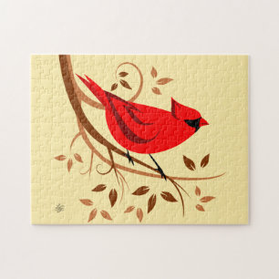 Gewone kardinaal vogel puzzels