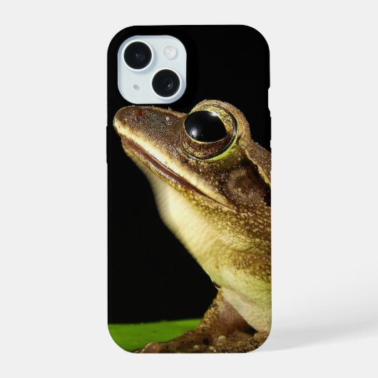 Gewone Kikker op een Blad iPhone 15 Case (Achterkant)