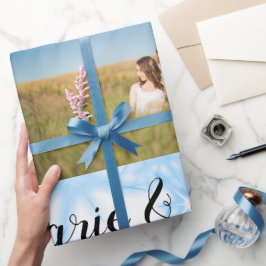 gewone , kleurrijke blauwe glans cadeaupapier