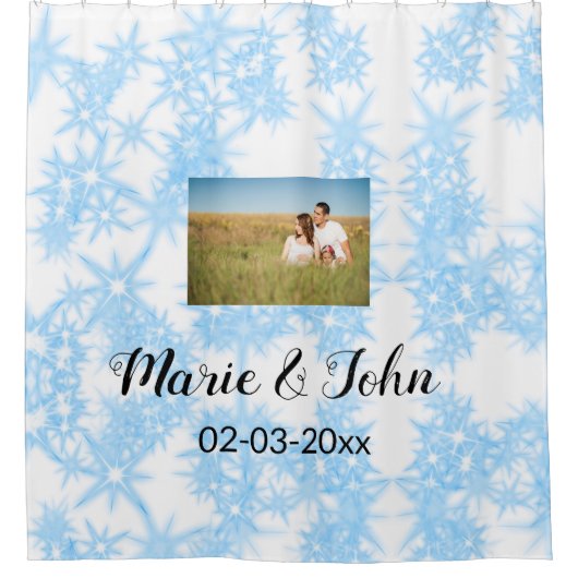 gewone , kleurrijke blauwe glans douchegordijn (Voorkant)