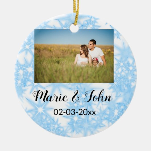 gewone , kleurrijke blauwe glans keramisch ornament (Voorkant)