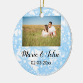 gewone , kleurrijke blauwe glans keramisch ornament (Links)