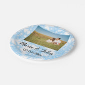 gewone , kleurrijke blauwe glans papieren bordje (Gekanteld)