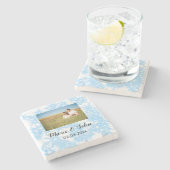 gewone , kleurrijke blauwe glans stenen onderzetter (Zijkant)