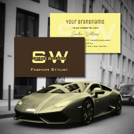 Gewone Koffie Bruin en Crème Eenvoudig met Monogra Visitekaartje