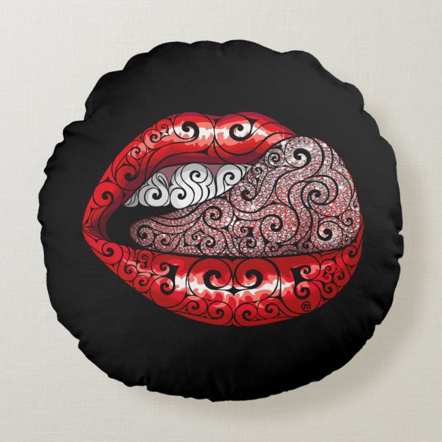 Gewone kostbare tong rond kussen (Voorkant)