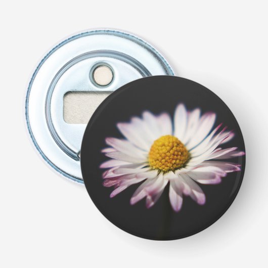 Gewone Madelief bom Button Flesopener (Voorkant)