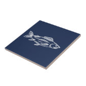 Gewone makreelvis Aquatic Blue Nautical Tegeltje (Zijkant)