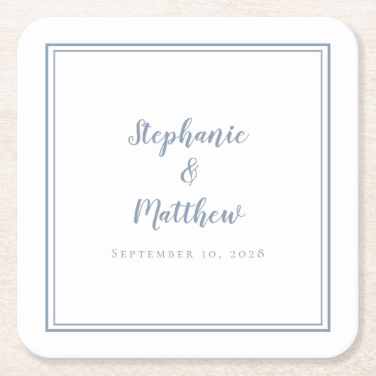 Gewone moderne minimumpartij voor mosterdblauw huw kartonnen onderzetters (Voorkant)