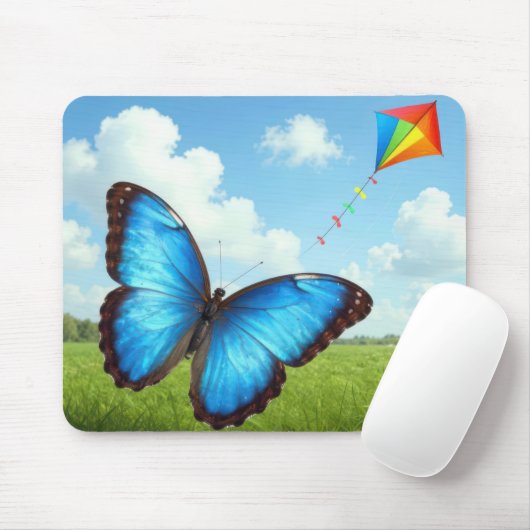 Gewone Morpho Vlinder Laat Vlieger Op Muismat (Met muis)