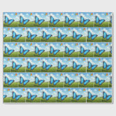 Gewone Morpho Vlinder Laat Vlieger Vliegen Cadeaupapier (Vlak)