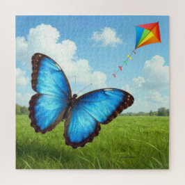 Gewone Morpho Vlinder Laat Vlieger Vliegen Legpuzzel