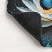 Gewone Morpho Vlinder Op Een Waterlelie Muismat (Hoek)