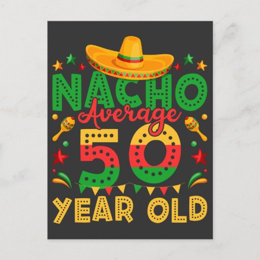 Gewone Nacho 50 Jaar Oude Cinco de Mayo Briefkaart (Voorkant)