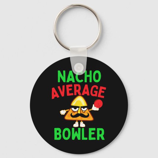 Gewone Nacho Bowler Cinco De Mayo Bowling Mexicaan Sleutelhanger (Voorkant)