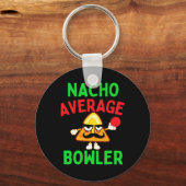 Gewone Nacho Bowler Cinco De Mayo Bowling Mexicaan Sleutelhanger (Voorkant)