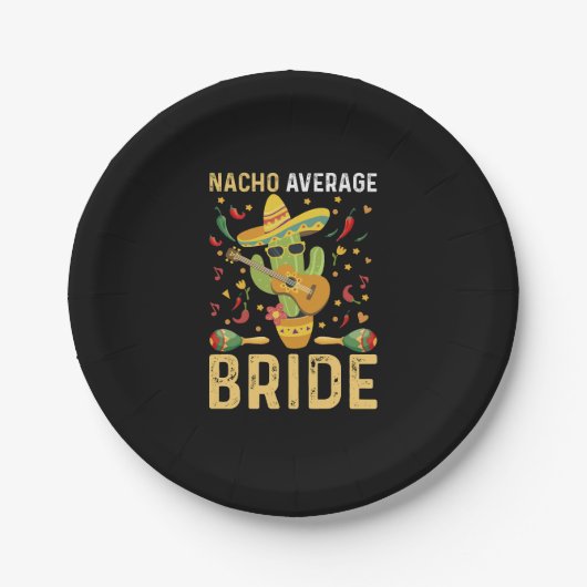 Gewone Nacho Bruid Cinco De Mayo Mexicaanse Trouw  Papieren Bordje (Voorkant)