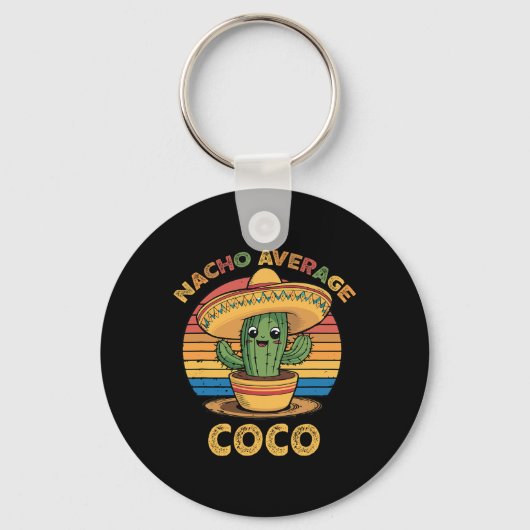 Gewone Nacho Coco Matching Mexicaanse Cinco De May Sleutelhanger (Voorkant)