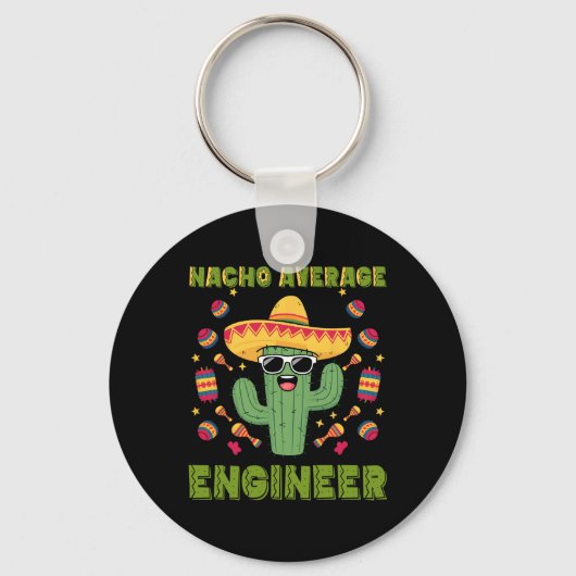 Gewone Nacho-ingenieur Mexicaans Grappig Cinco De Sleutelhanger (Voorkant)