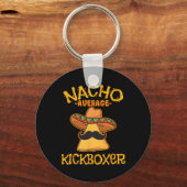 Gewone Nacho Kickbokser Cinco De Mayo Mexicaanse T Sleutelhanger (Voorkant)