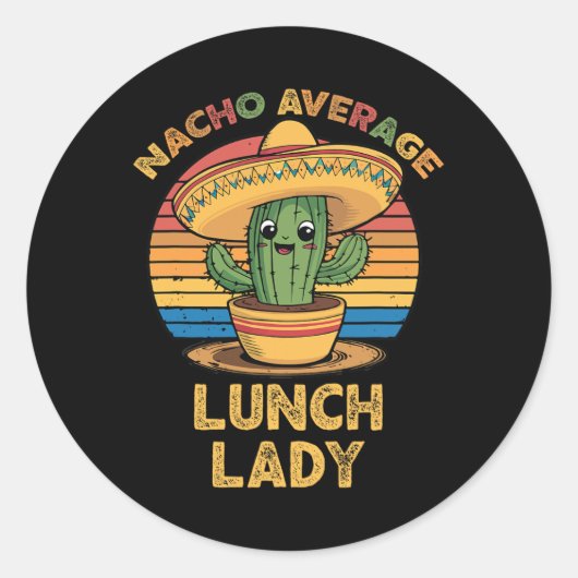 Gewone Nacho-lunchdame Mexicaanse Cinco De Mayo-pr Ronde Sticker (Voorkant)