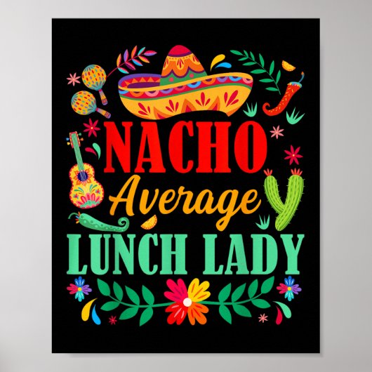 Gewone Nacho-lunchdame Sombrerohoed Cinco De May Poster (Voorkant)