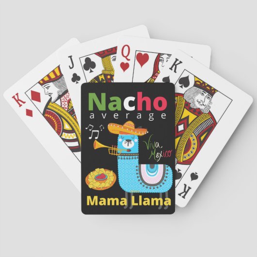 GEWONE NACHO MAMA LLAMA cinco de mayo cadeau       Pokerkaarten (Achterkant)