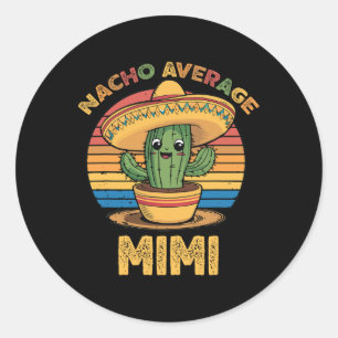 Gewone Nacho Mimi Overeenkomende Mexicaanse Cinco Ronde Sticker