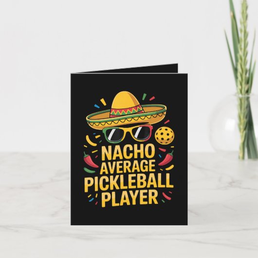 Gewone Nacho Pickleball Speler Feestdagen Kaart (Voorkant)
