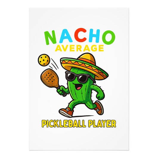 Gewone Nacho Pickleball Speler Foto Afdruk (Voorkant)