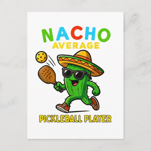Gewone Nacho Pickleball Speler Uitnodiging Briefkaart (Voorkant)
