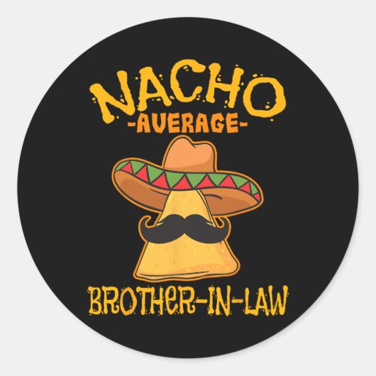 Gewone Nacho Schoonbroer Mexicaanse Cinco Ronde Sticker (Voorkant)