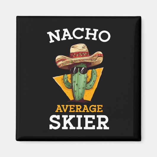 Gewone Nacho-skiër Fun Skiliefhebber Skilopen Magneet (Voorkant)
