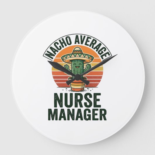 Gewone Nacho-verpleegkundige manager grappig cactu Grote Klok (Voorkant)